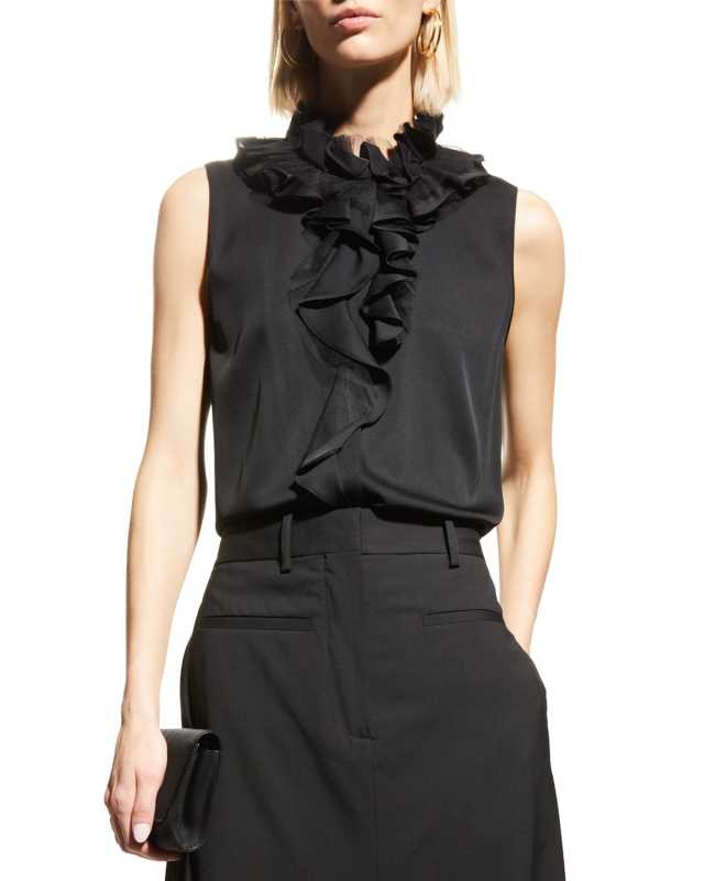 Amelia Sleeveless Ruffle Blouse
